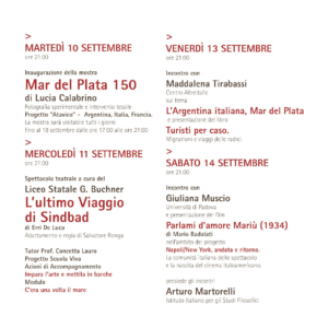 Programma Evento programma